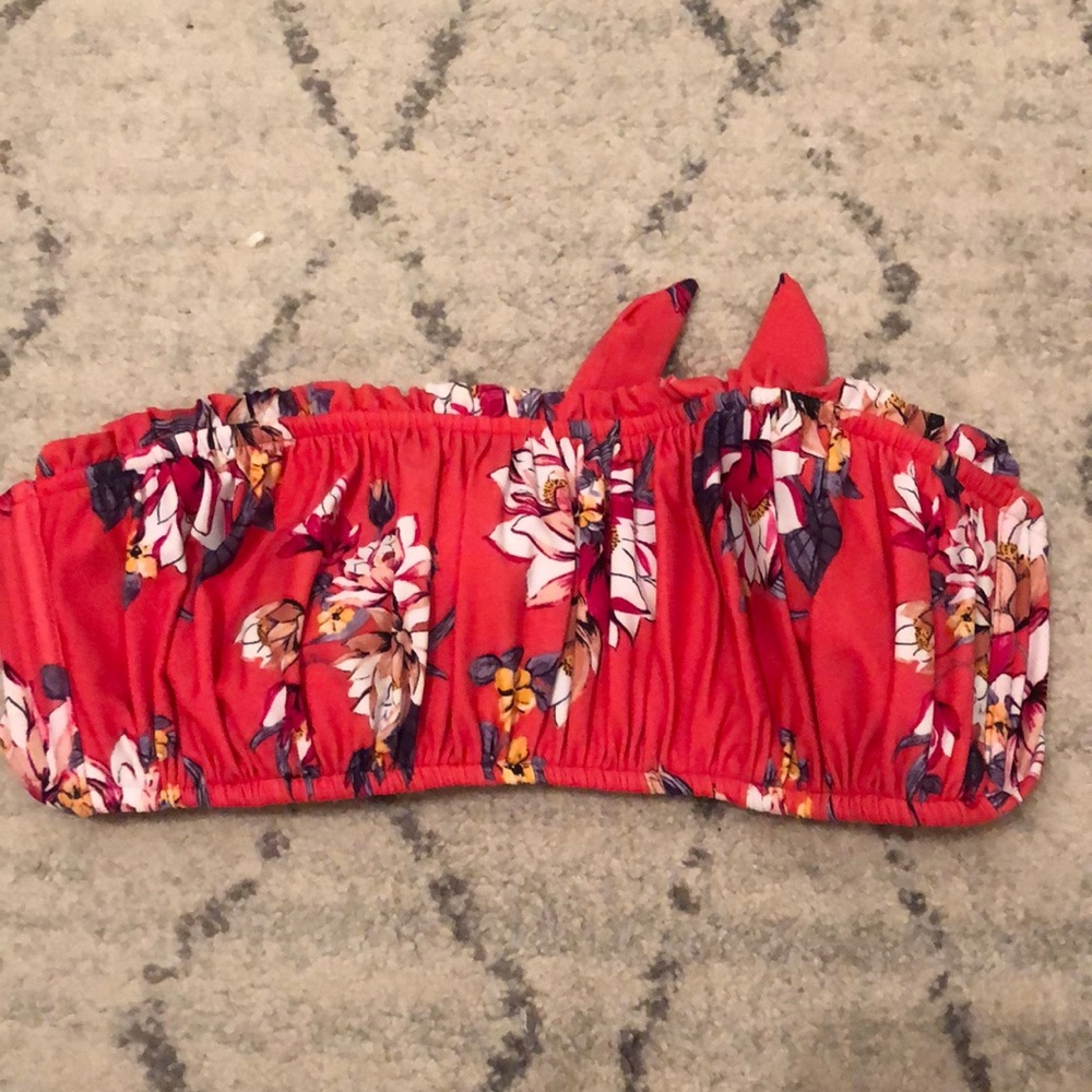 floral bikini top w straps
